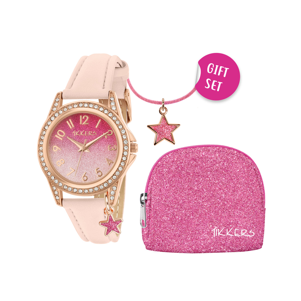 TIKKERS Superstar Watch & Necklace Purse Gift Set