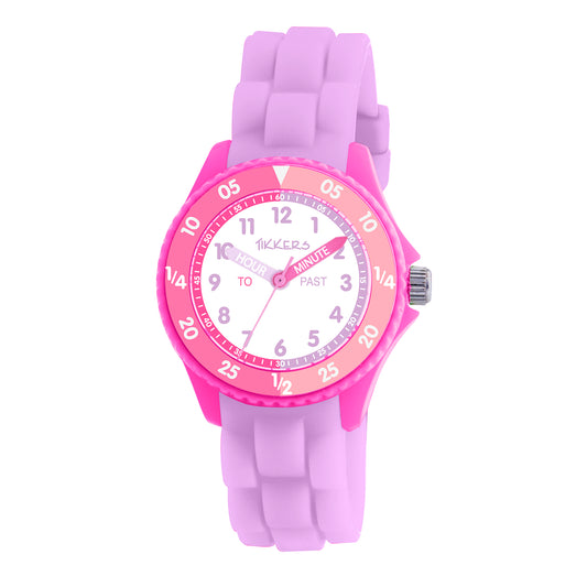 Tikkers Time Teacher Pink Silicone Watch