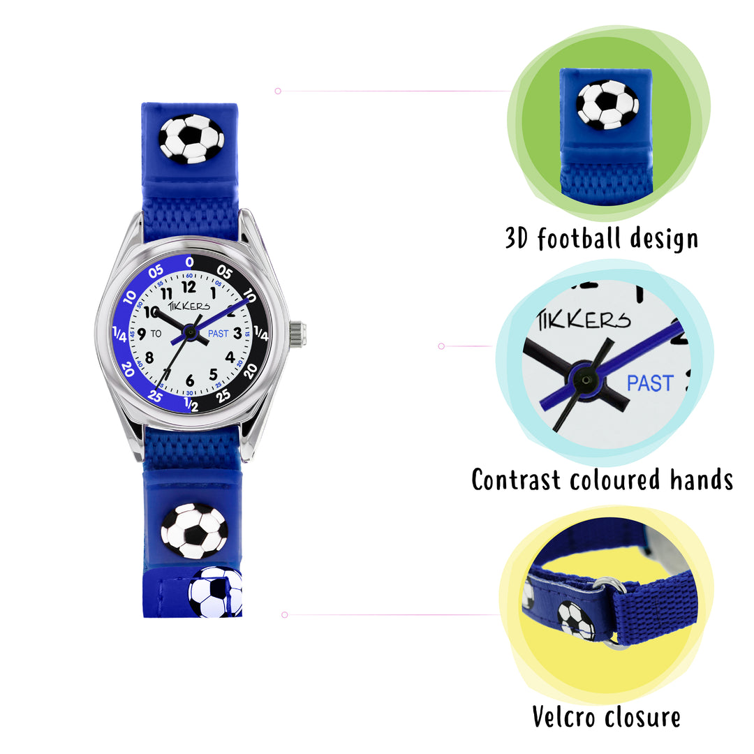Tikkers Football Velcro Time Teacher Watch and Wallet Set