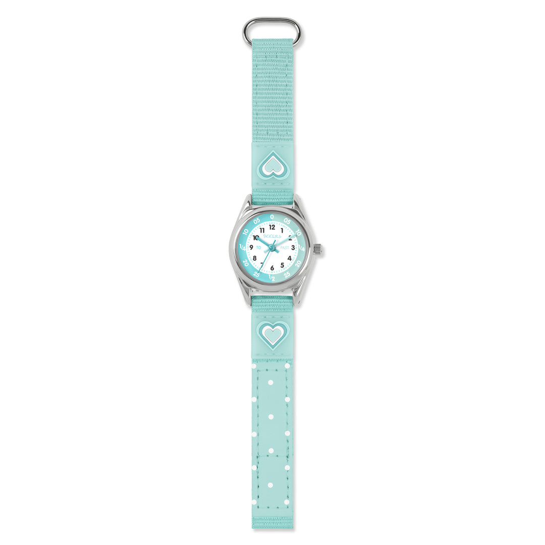 Tikkers Green Heart Velcro Watch