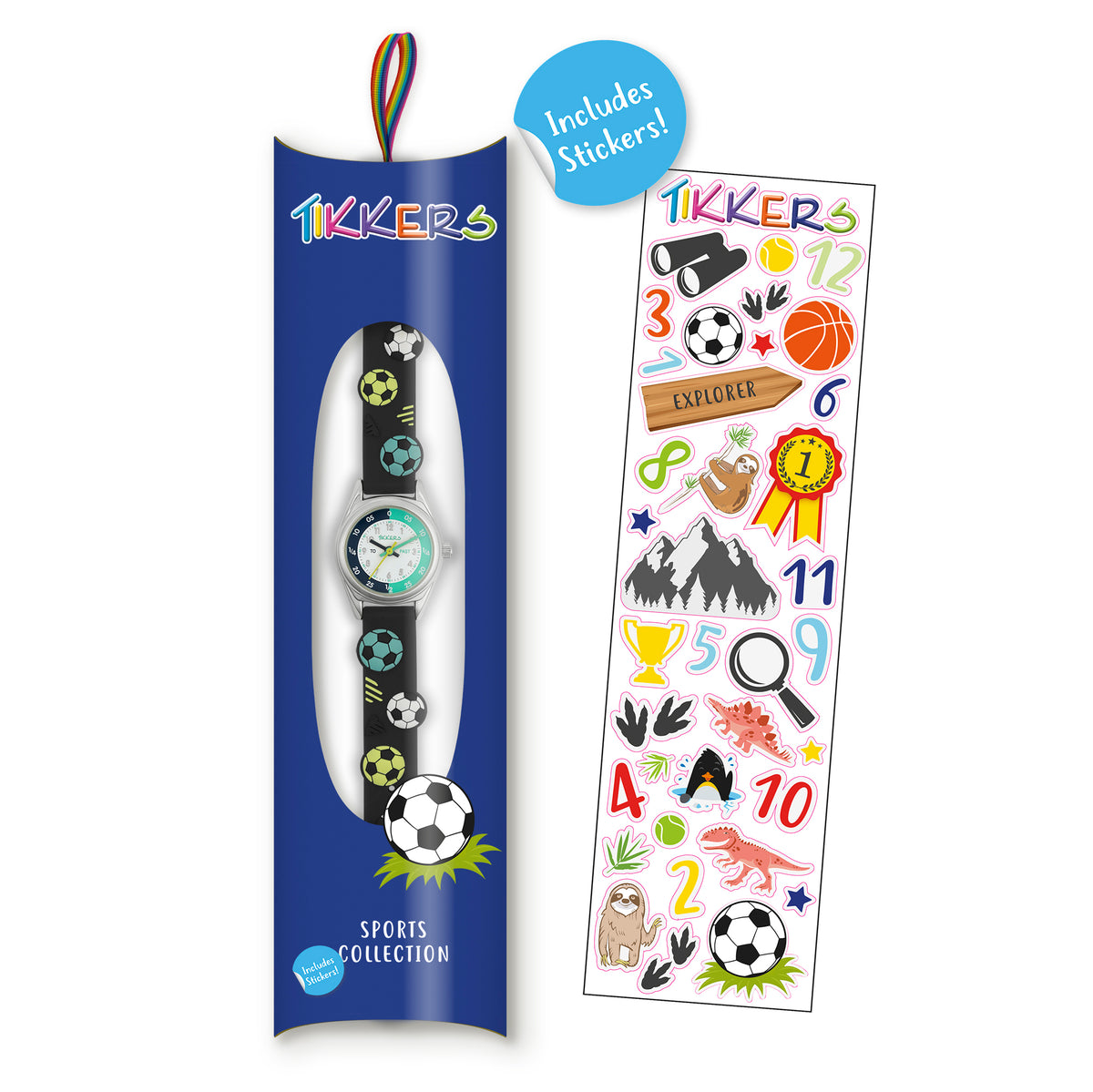 Tikkers Time Teacher Black Soccer 3D Strap Watch