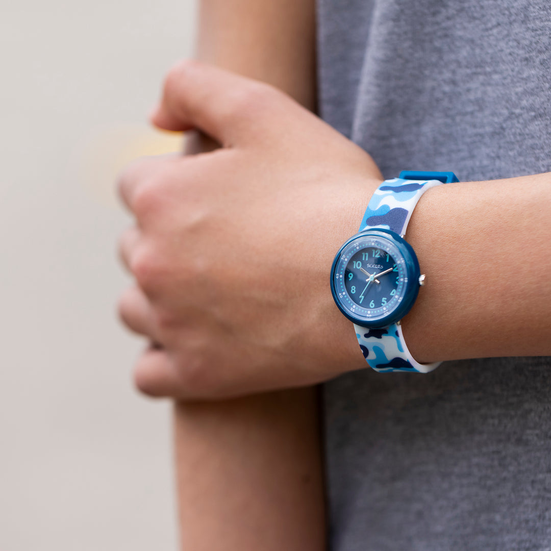 Tikkers Blue Camo Silicone Strap