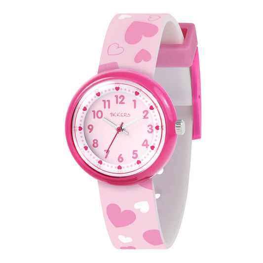 Tikkers Pink Hearts Silicone Strap
