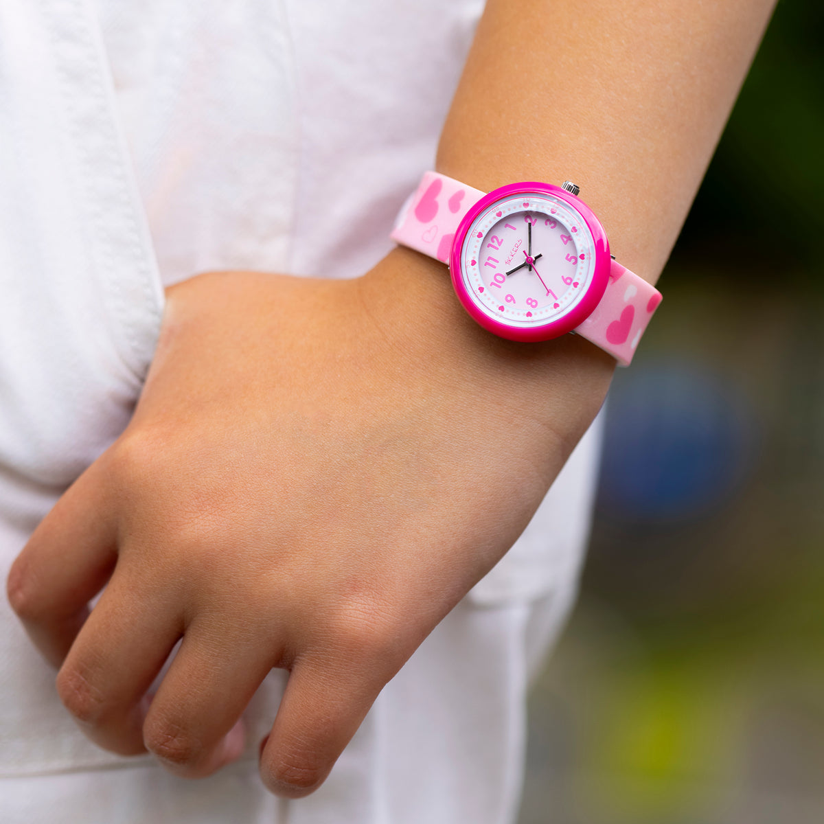 Tikkers Pink Hearts Silicone Strap