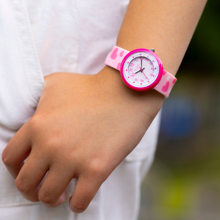 Tikkers Pink Hearts Silicone Strap