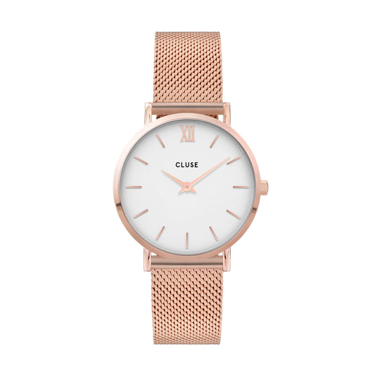 CLUSE Minuit Mesh Rose Gold/White CW0101203001