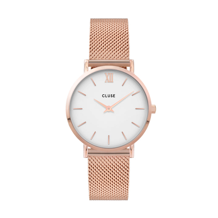CLUSE Minuit Mesh Rose Gold/White CW0101203001