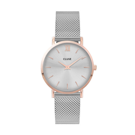 CLUSE Minuit Silver Rose Gold/Silver Mesh CW0101203004