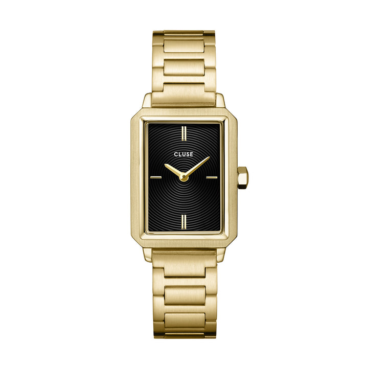CLUSE Fluette Circular Textured Black/Gold Link CW11512