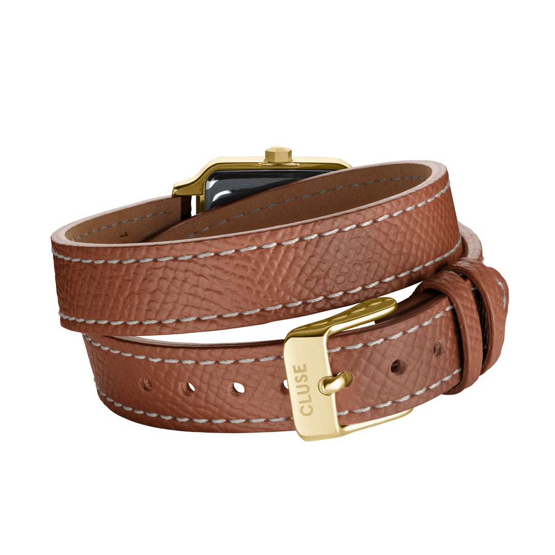 CLUSE Gracieuse Petite Double Leather Nutshell / Gold Watch