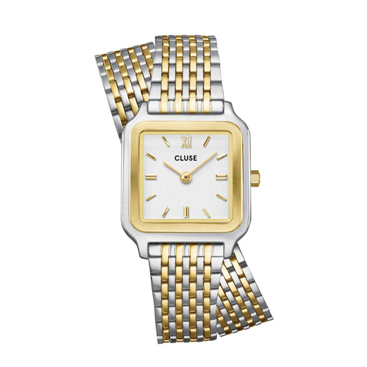 CLUSE Gracieuse Petite Double Bicolour Steel/White