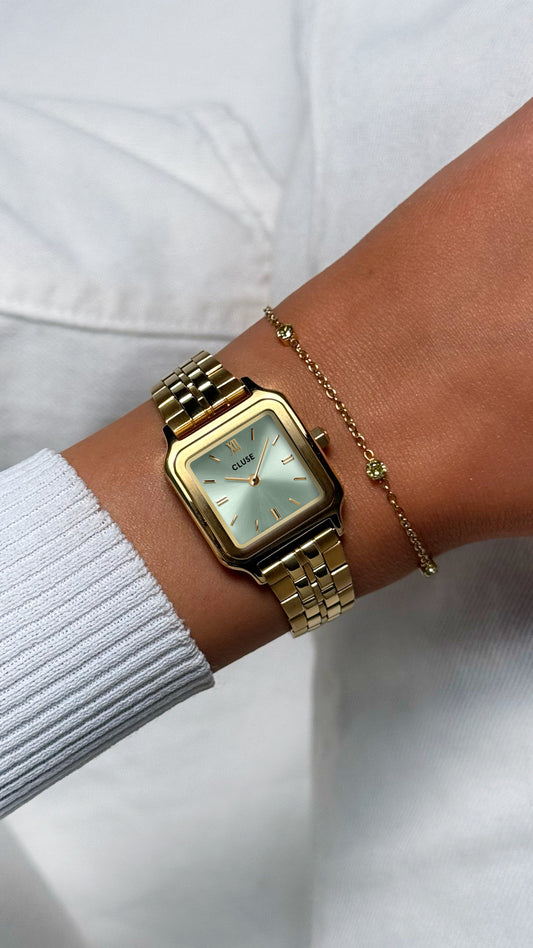 CLUSE Gracieuse Petite Watch Sage Green/Gold Link
