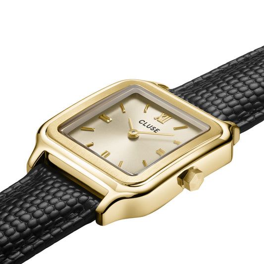 CLUSE Gracieuse Watch Gold / Black Lizard Leather