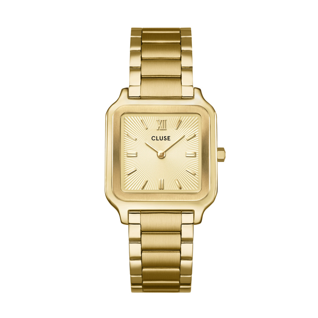 CLUSE Gracieuse Sunray Textured Gold/Gold Link Watch CW11911