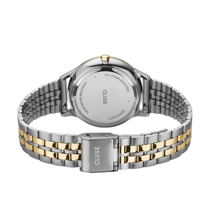 CLUSE Minuit Date Coconut Milk Bicolour Link Watch