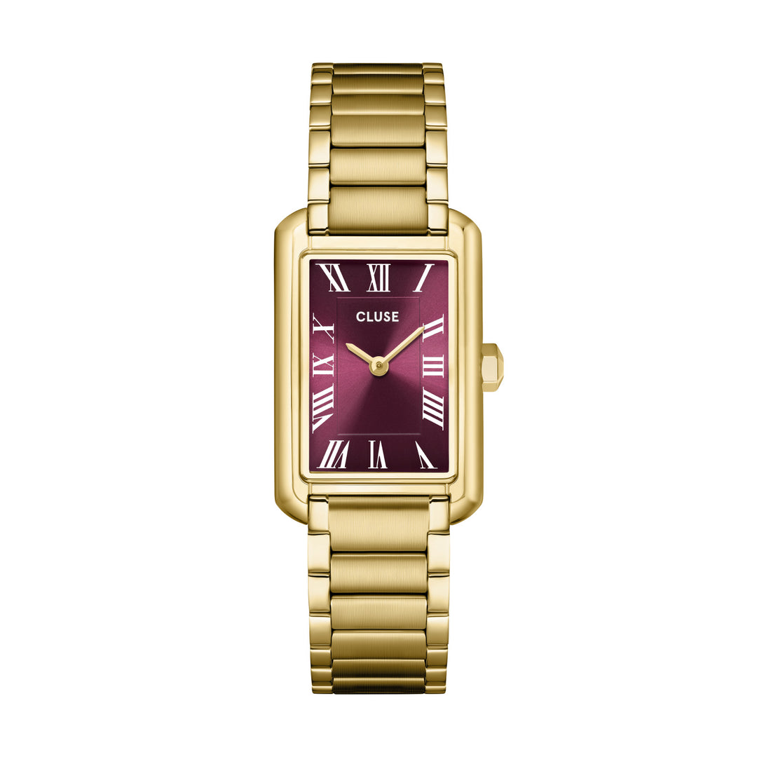 CLUSE Belisenna Wine/Gold Link Watch CW15004