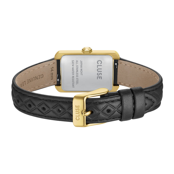 CLUSE Belisenna Gold/Black Quilted Leather Watch CW15005