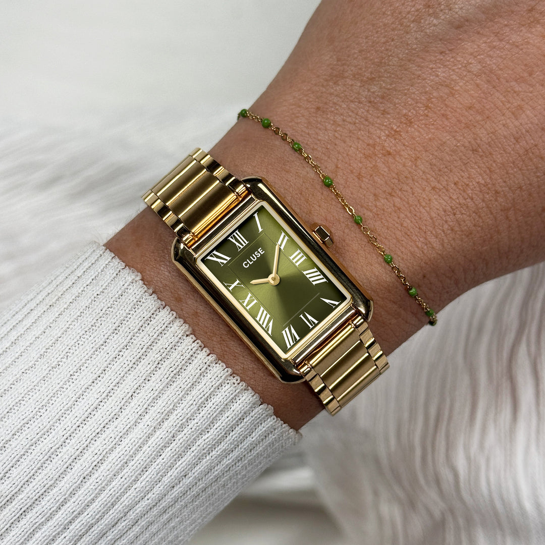 CLUSE Belisenna Watch Steel, Olive, Gold Colour Watch CW15007