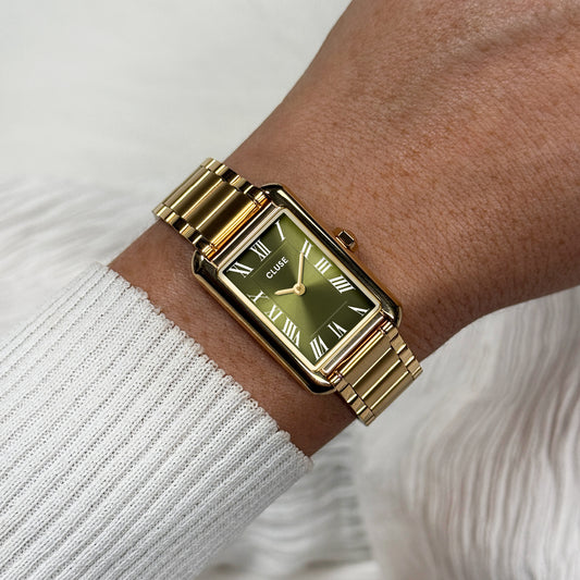 CLUSE Belisenna Watch Steel, Olive, Gold Colour Watch CW15007
