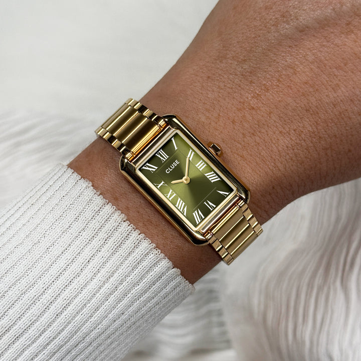 CLUSE Belisenna Watch Steel, Olive, Gold Colour Watch CW15007