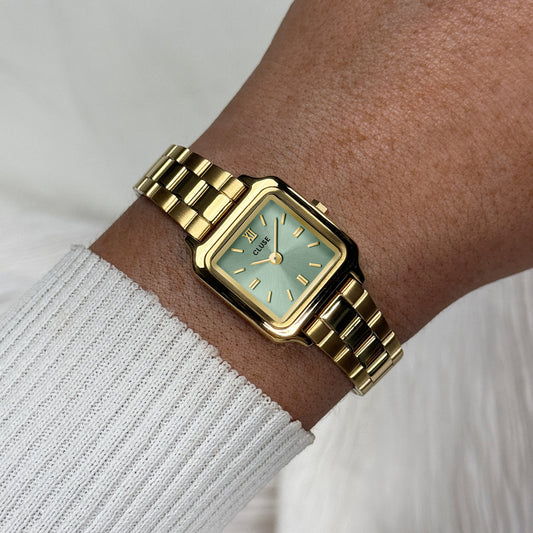 CLUSE Gracieuse Mini Watch Steel, Sage Green, Gold Colour Watch CW15505
