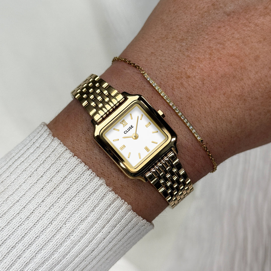 CLUSE Gracieuse Mini Watch Steel, White, Gold Colour Watch CW15506