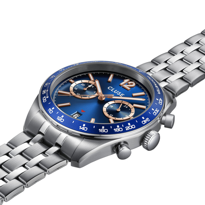 CLUSE Aravis Dual Timer Blue/Steel Watch CW25601