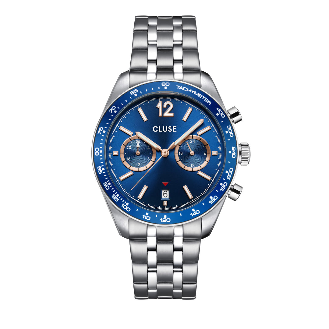 CLUSE Aravis Dual Timer Blue/Steel Watch CW25601
