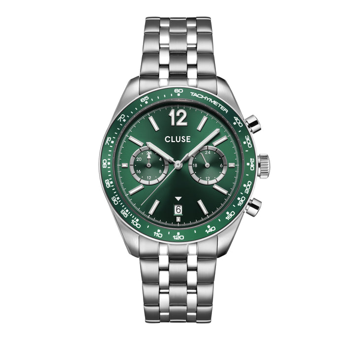 CLUSE Aravis Dual Timer Green/Steel Watch CW25602
