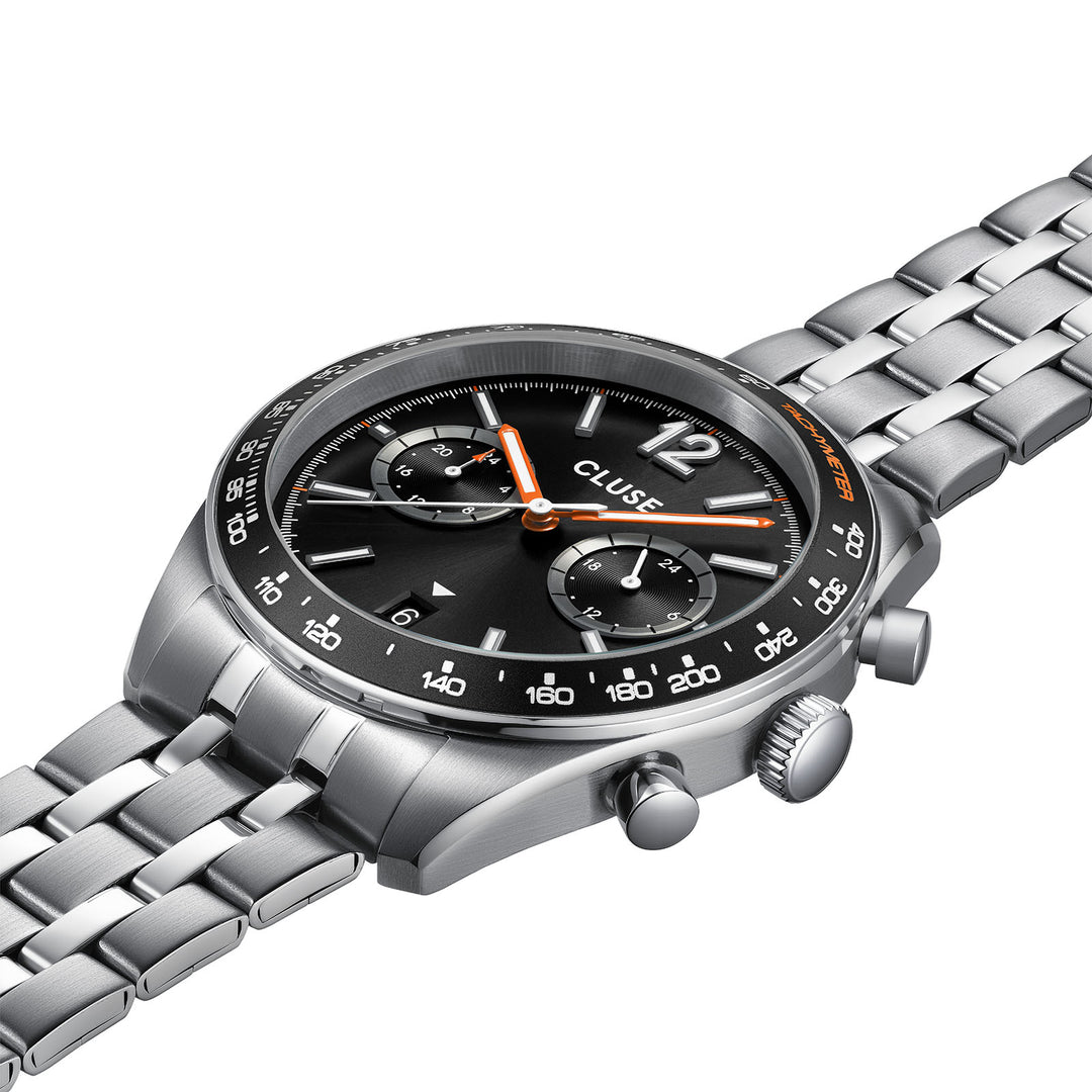 CLUSE Aravis Dual Timer Black/Steel Watch CW25603