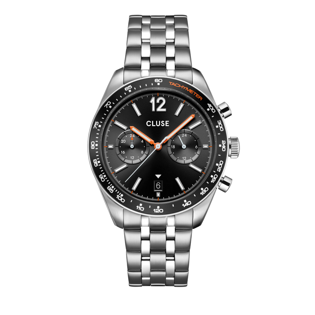 CLUSE Aravis Dual Timer Black/Steel Watch CW25603