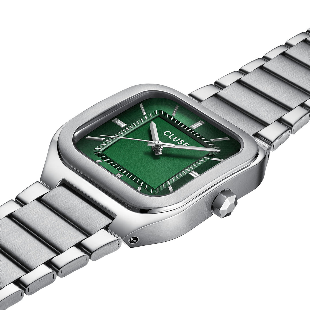 CLUSE Quadrus Green/Steel Watch CW25702