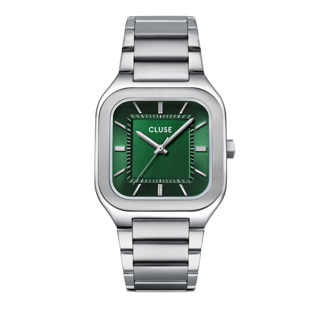 CLUSE Quadrus Green/Steel Watch CW25702