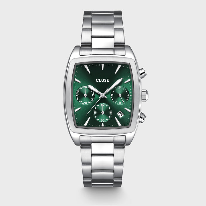 CLUSE Quartaut Chrono Green/Silver Link