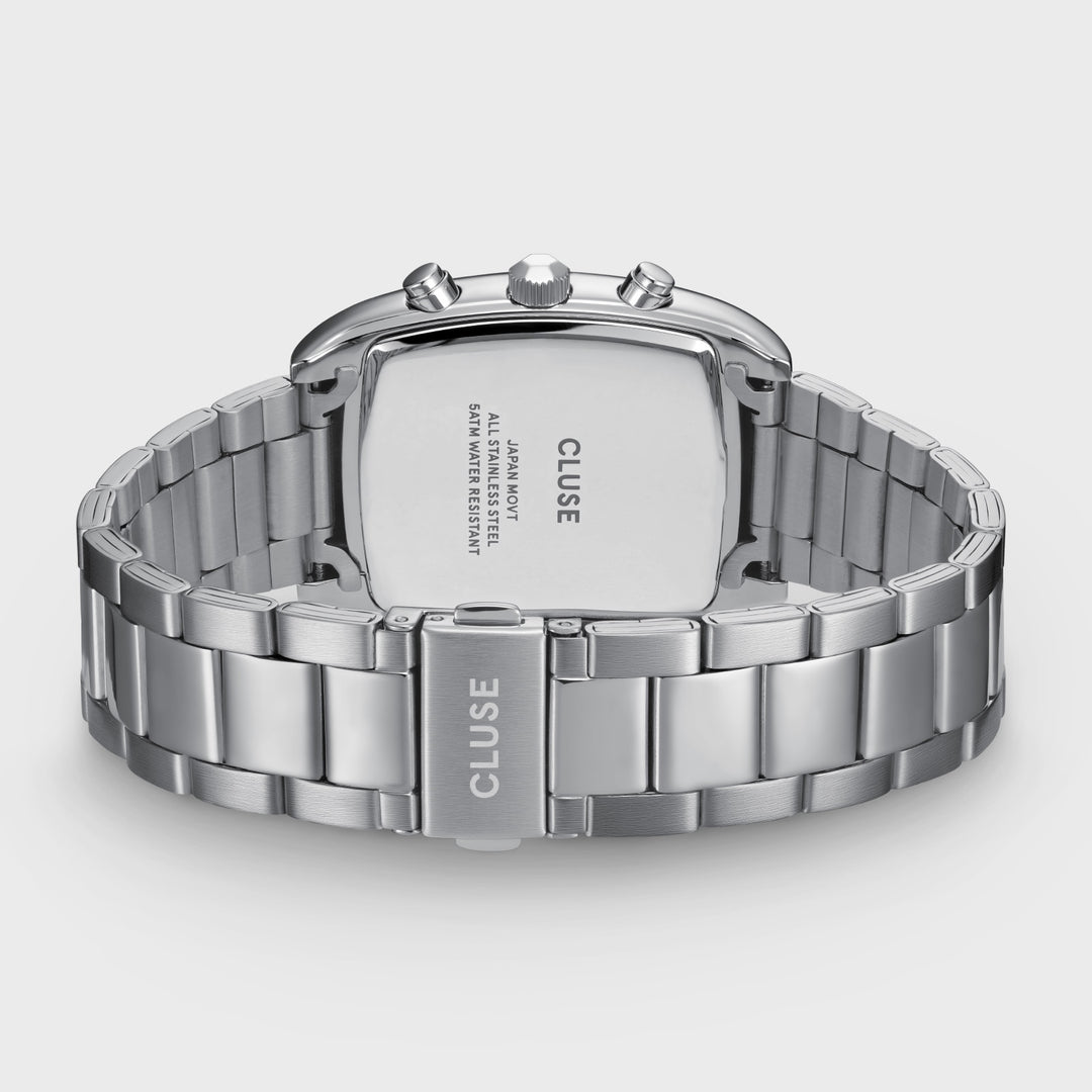 CLUSE Quartaut Chrono Silver Blue/Silver Link