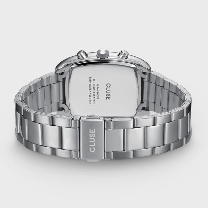 CLUSE Quartaut Chrono Silver Blue/Silver Link