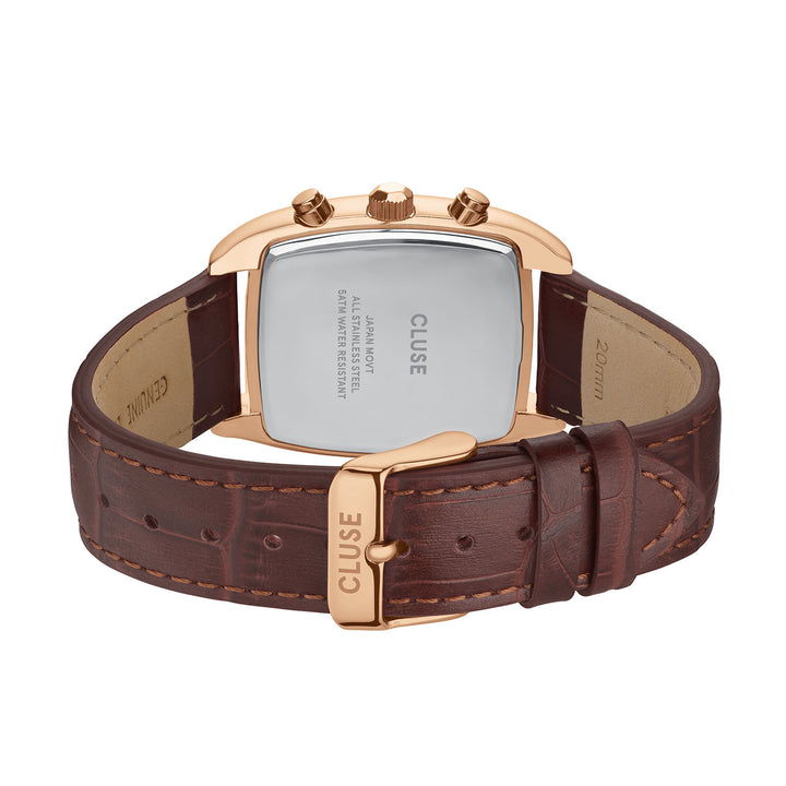 CLUSE Quartaut Chrono Brown Leather/Rose Gold Watch CW52006