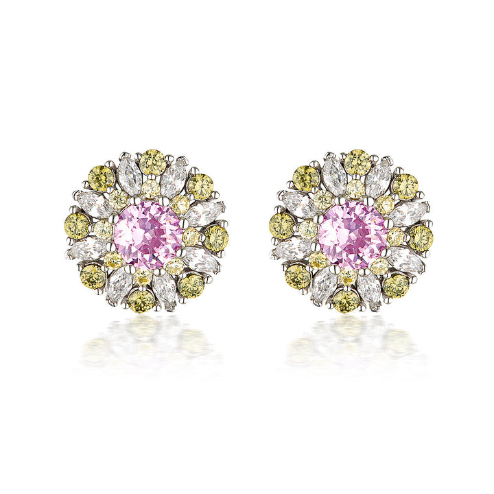 SUMMER SORBET BERRY BLOOM MULTI COLOURED EARRINGS SILVER
