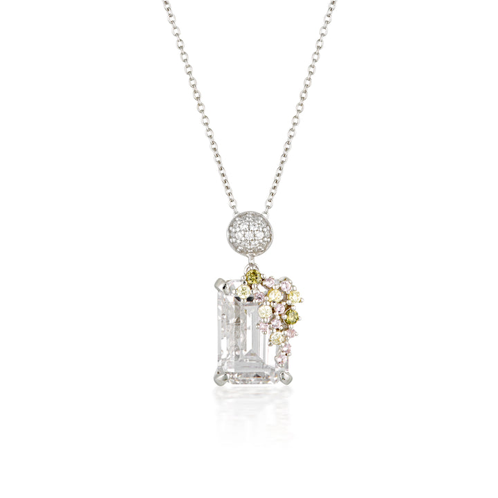 SUMMER SORBET BUBBLEGUM BLOSSOM MULTI COLOURED PENDANT SILVER