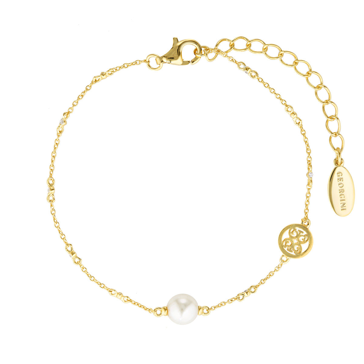 RED CARPET GLOBE PEARL BRACELET GOLD