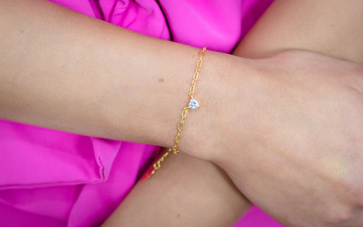 SWEETHEART HEART CHAIN BRACELET GOLD