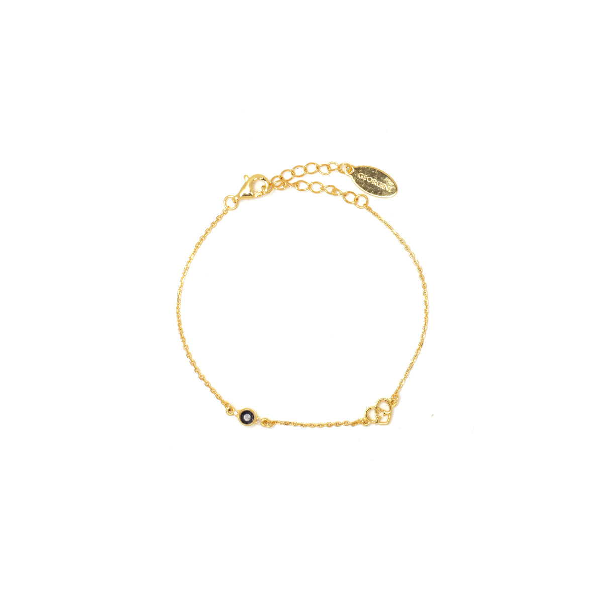 NATURAL SAPPHIRE AND TWO NATURAL DIAMOND SEPTEMBER BRACELET GOLD