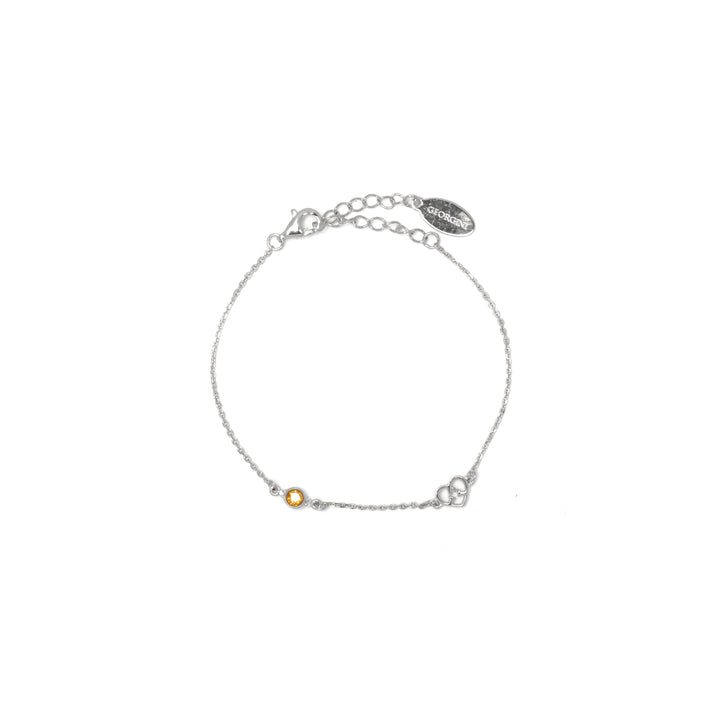 NATURAL CITRINE AND TWO NATURAL DIAMOND NOVEMBER BRACELET SILVER