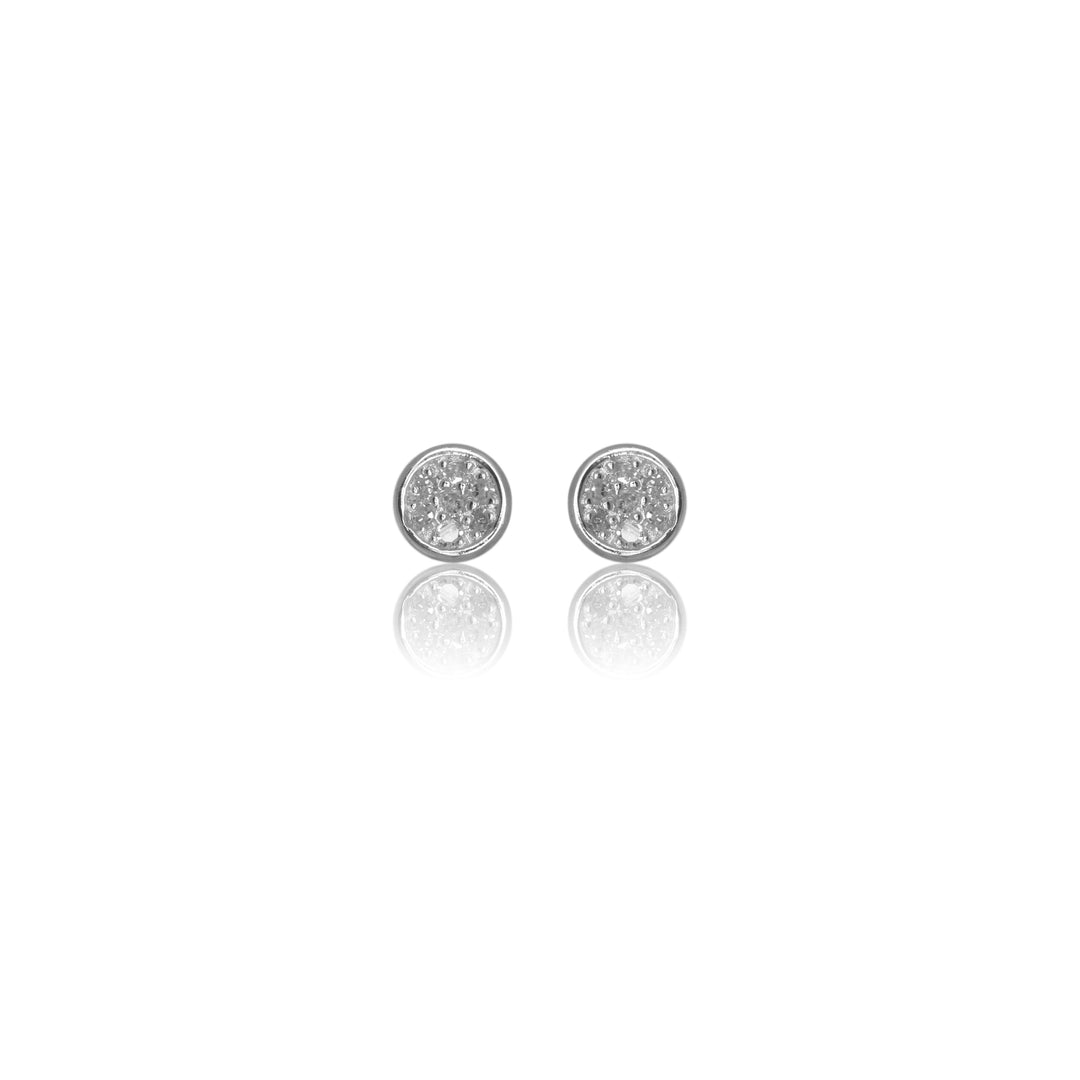 FOURTEEN NATURAL DIAMOND DOTTI EARRINGS SILVER