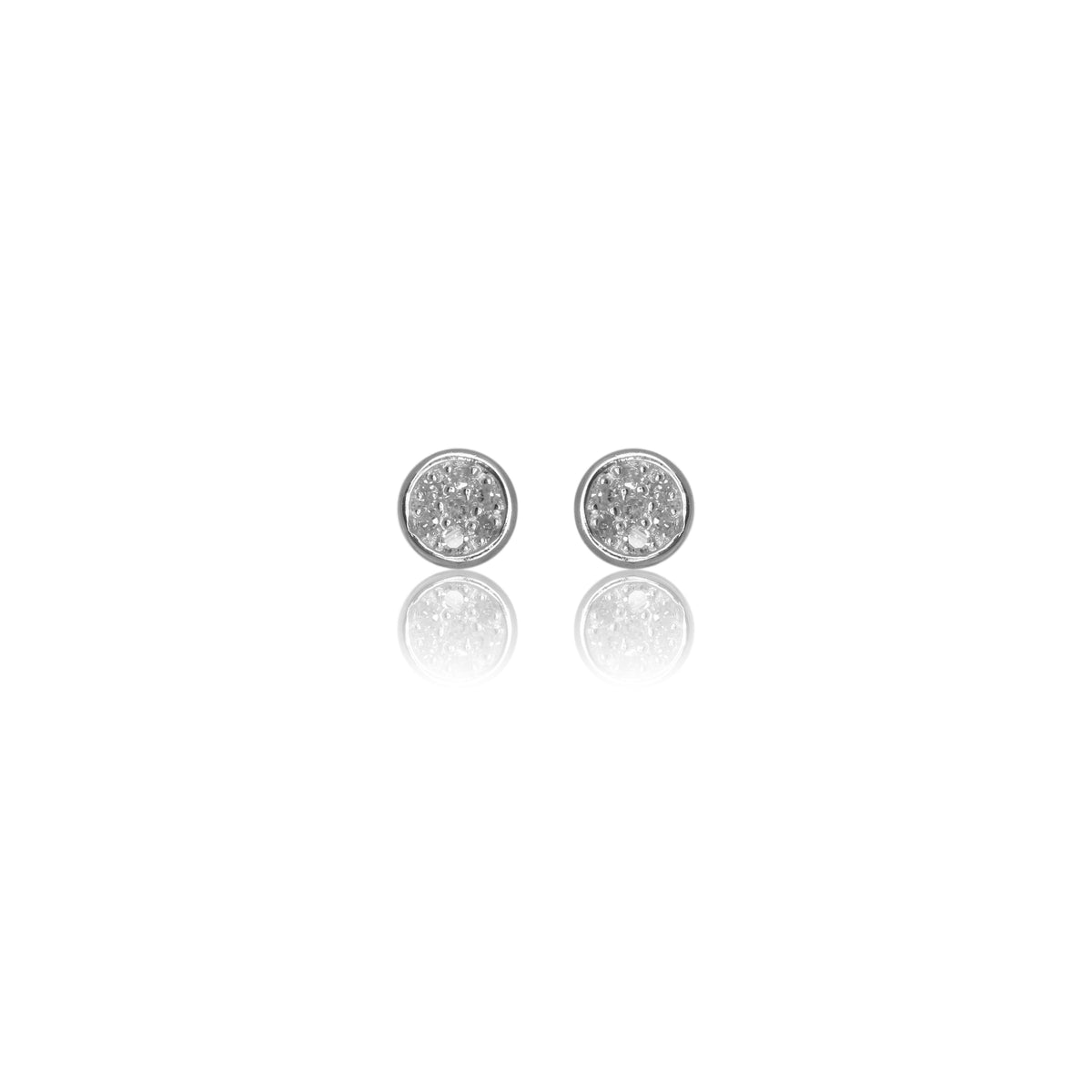 FOURTEEN NATURAL DIAMOND DOTTI EARRINGS SILVER
