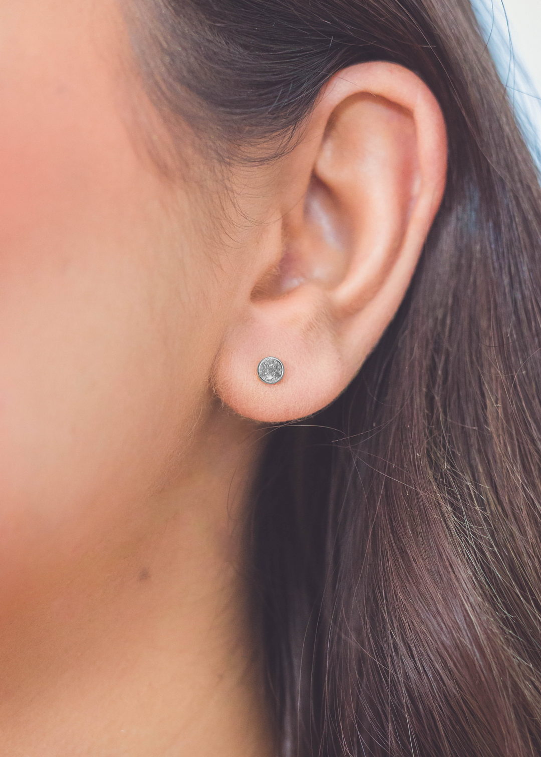 FOURTEEN NATURAL DIAMOND DOTTI EARRINGS SILVER