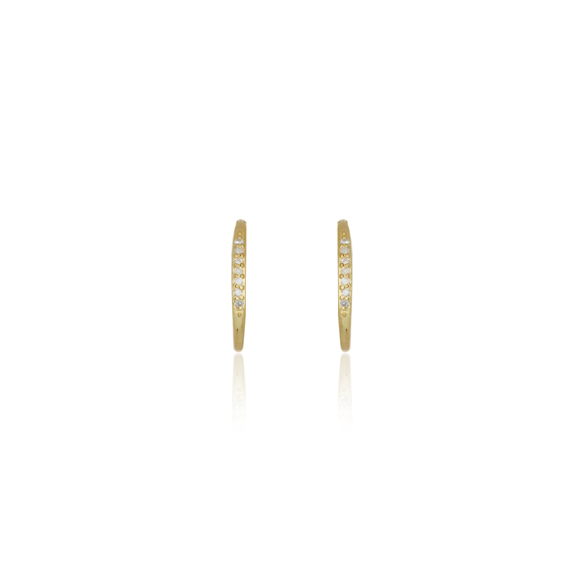 FOURTEEN NATURAL DIAMOND HOOP EARRINGS GOLD
