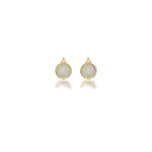 NATURAL OPAL AND TWO NATURAL DIAMOND OCTOBER EARRINGS GOLD