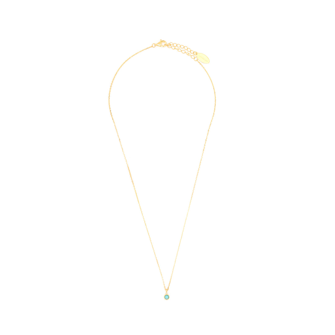 NATURAL TURQUOISE AND DIAMOND DECEMBER PENDANT GOLD