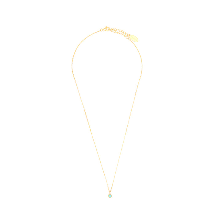 NATURAL TURQUOISE AND DIAMOND DECEMBER PENDANT GOLD